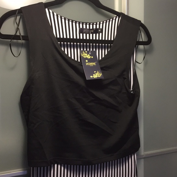 SOLD!!! Black and White Striped Maxi Dress - Picture 2 of 3